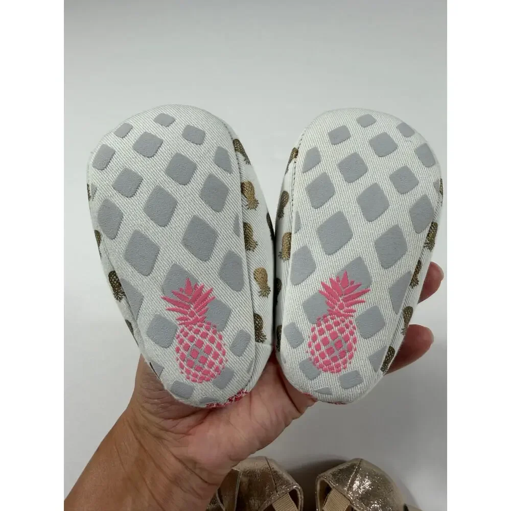 Rosie Pope & Baby Gap Baby Crib Shoes Bundle Pineapple Gold Bow 3-6 months